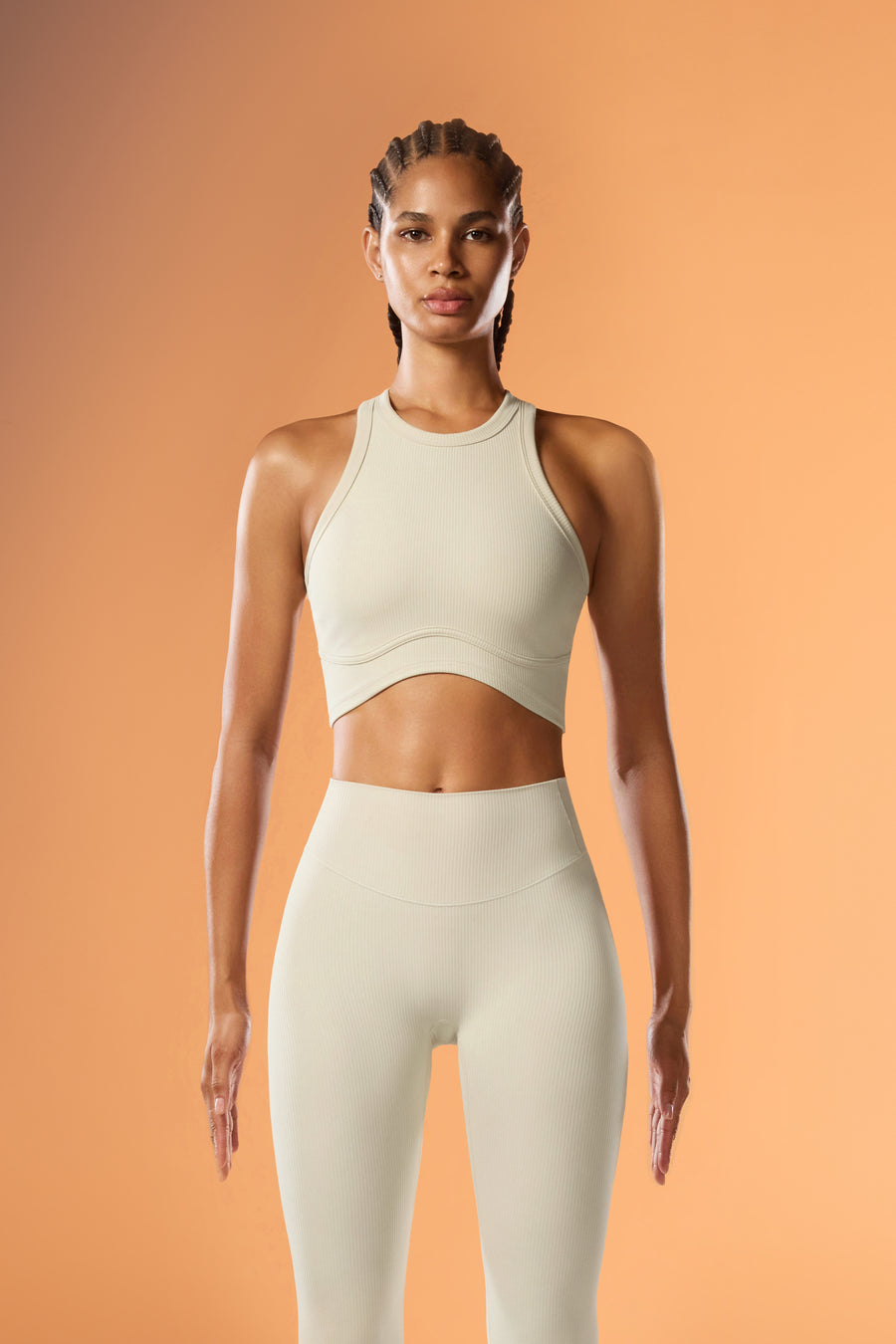 ButterEase™ Racerback Longline Bra — Foam Beige