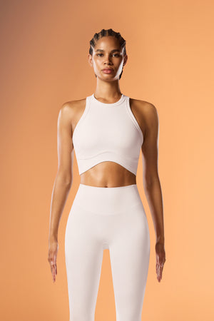 ButterEase™ Racerback Longline Bra - White