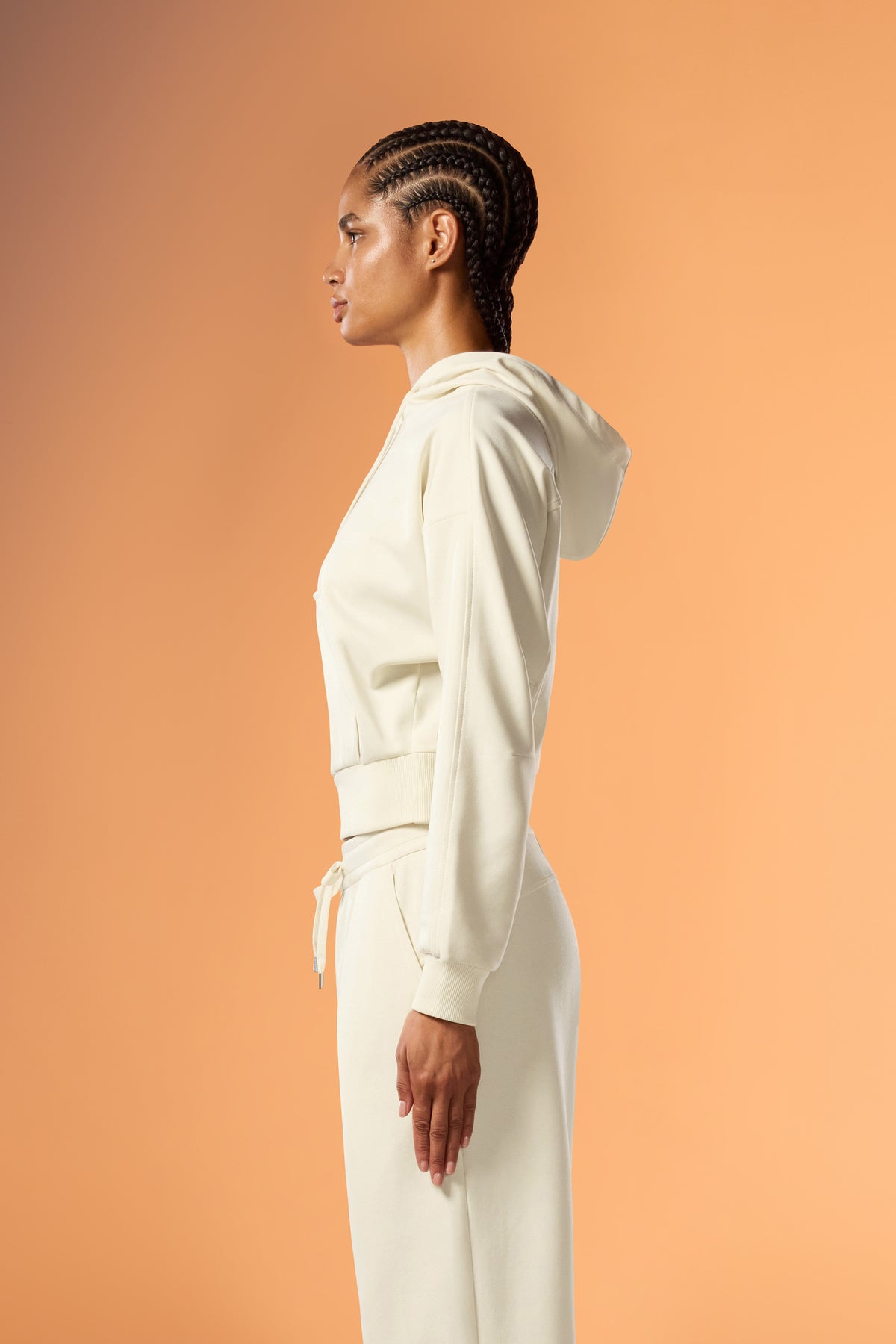 Easy Soft Oversized-Fit Cropped Hoodie - Light Beige