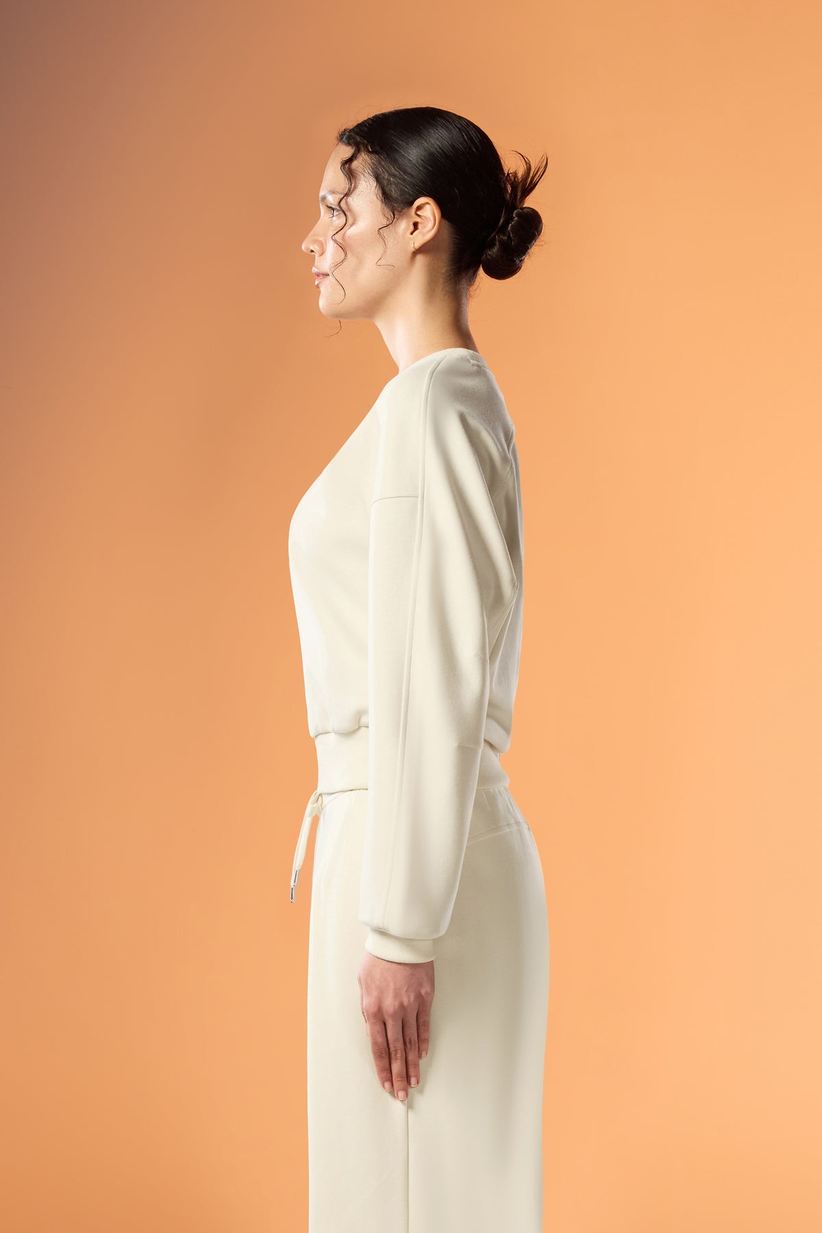 Easy Soft Oversized-Fit Cropped Crew - Light Beige
