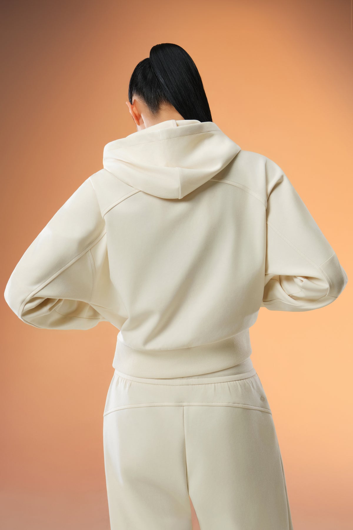 Easy Soft Oversized-Fit Cropped Hoodie - Light Beige