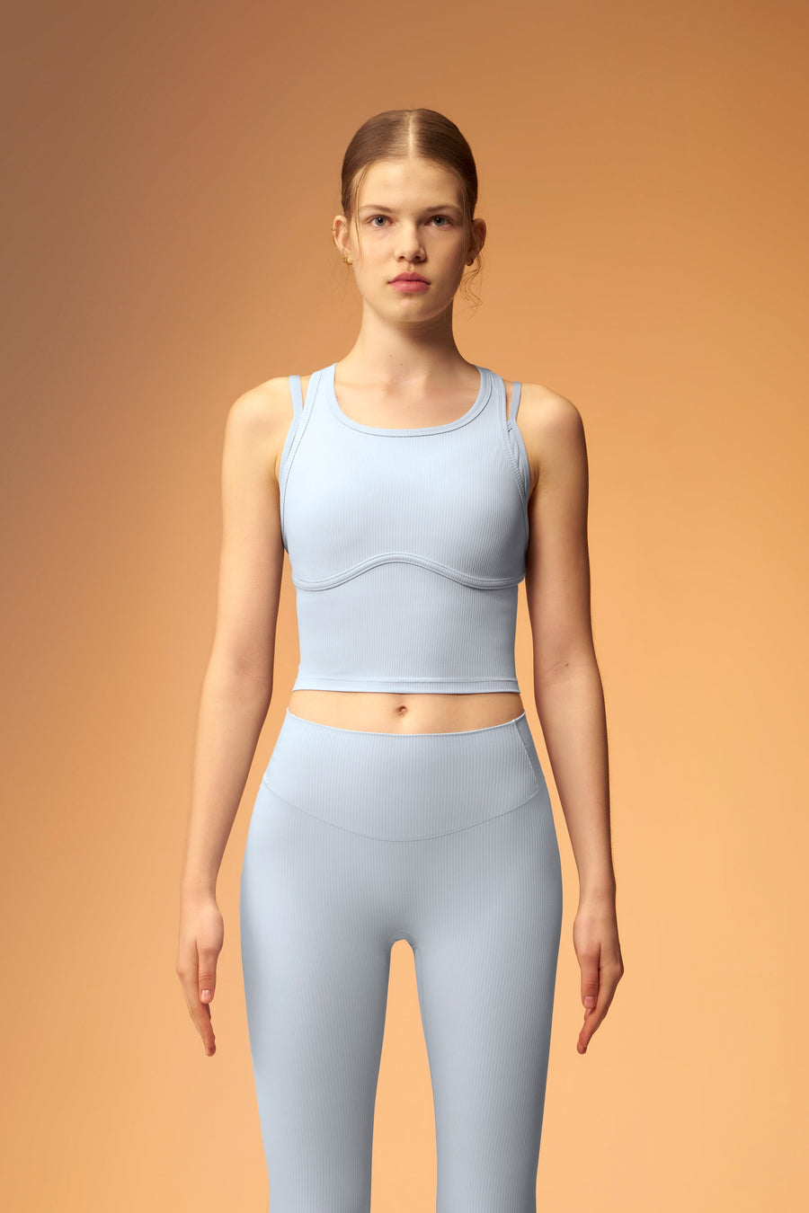 ButterEase™ Layered Longline Bra — Blue Soap