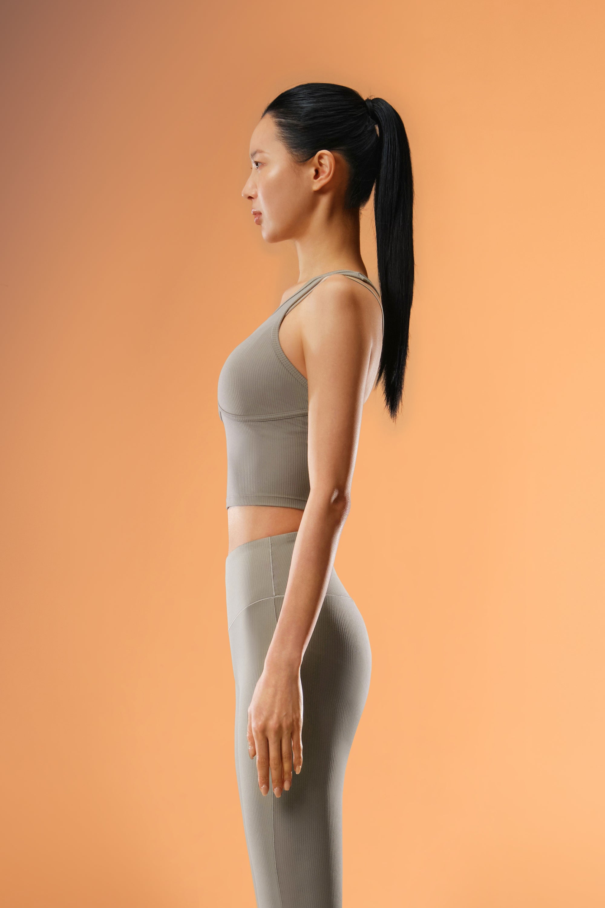 ButterEase™ Layered Longline Bra - Fog Brown