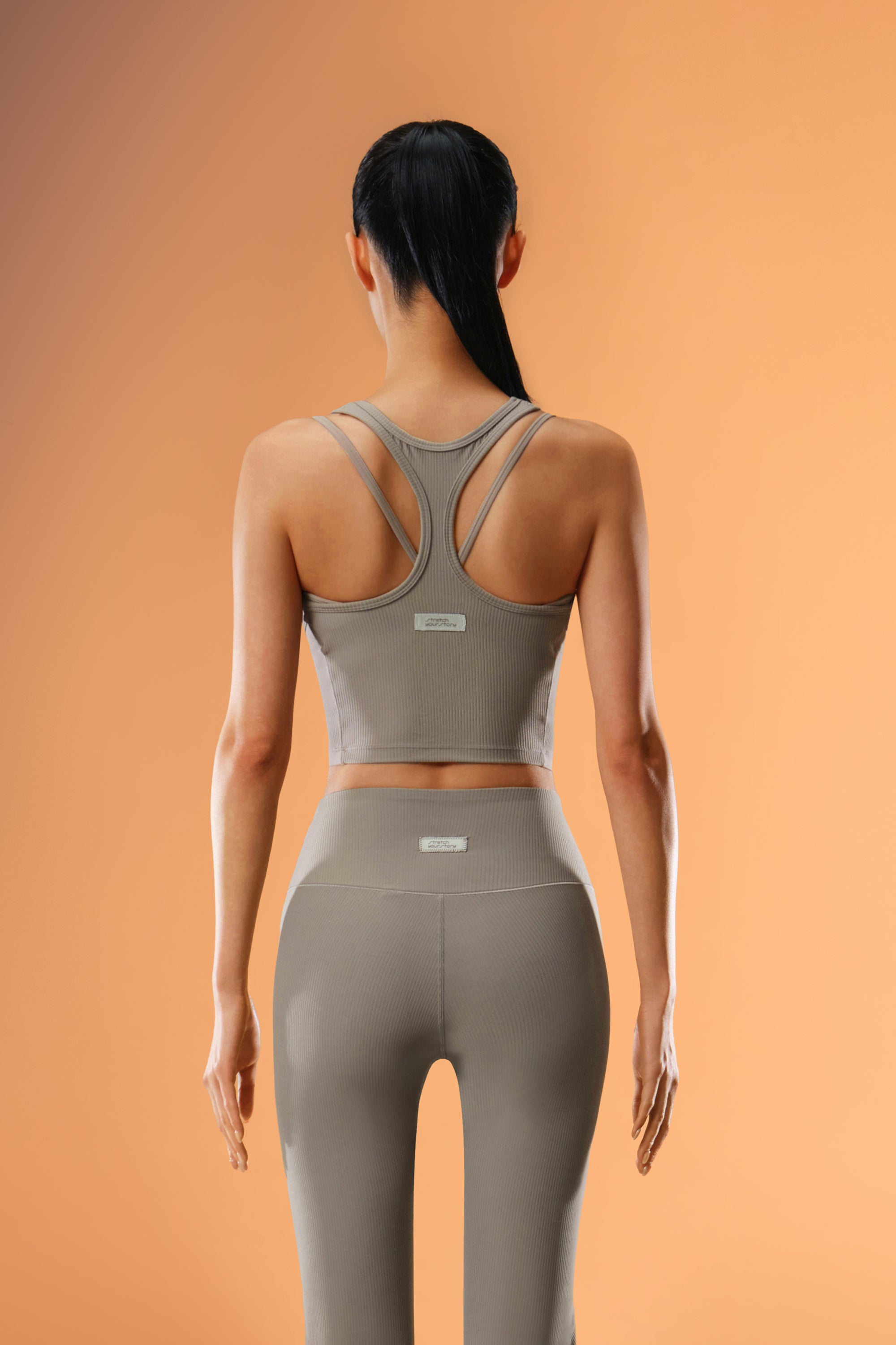 ButterEase™ Layered Longline Bra - Fog Brown