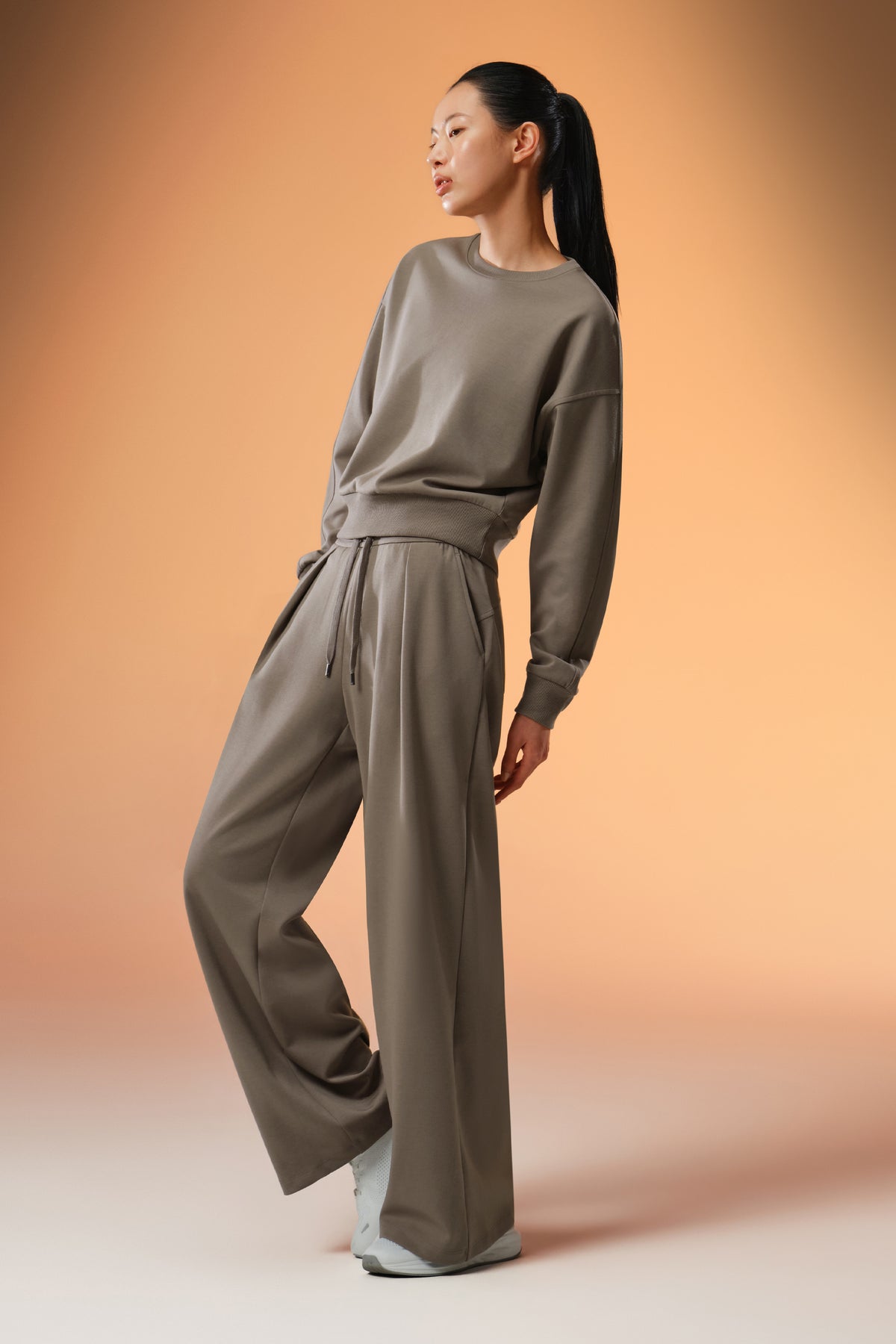Easy Soft Wide Leg Pant - Fog Brown
