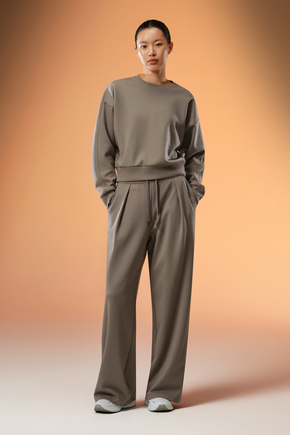 Easy Soft Wide Leg Pant - Fog Brown