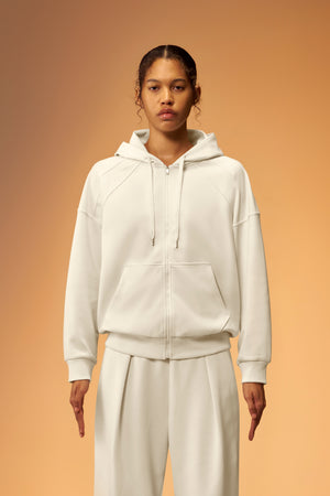Easy Soft Oversized Full-Zip Hoodie - Light Beige