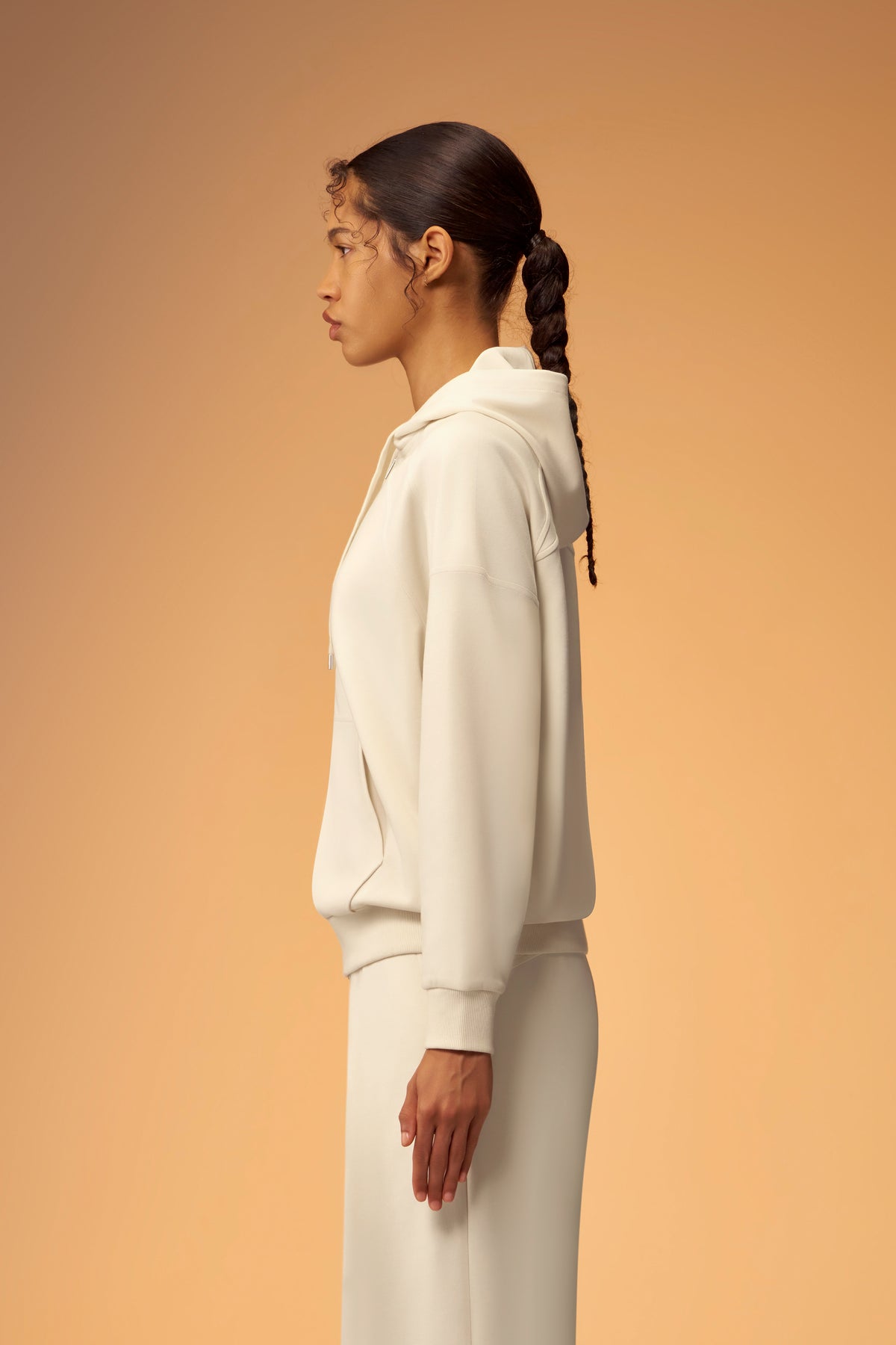Easy Soft Oversized Full-Zip Hoodie - Light Beige