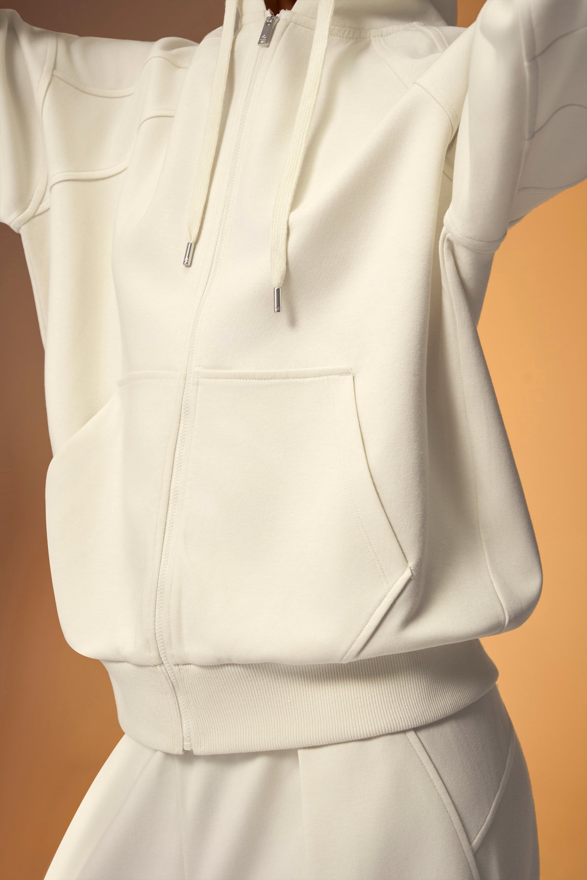 Easy Soft Oversized Full-Zip Hoodie - Light Beige