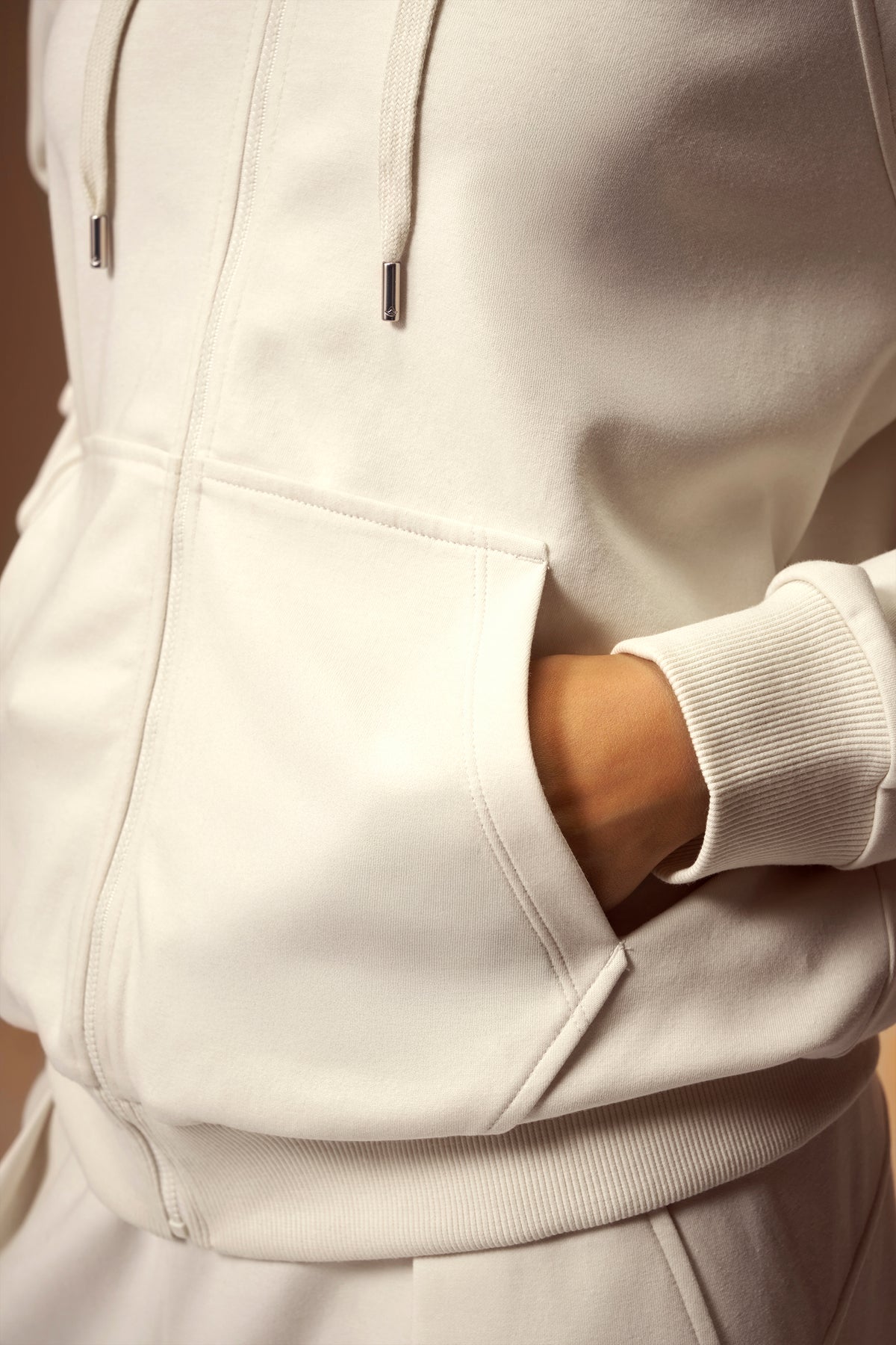 Easy Soft Oversized Full-Zip Hoodie - Light Beige