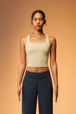 ButterFlow™ Square Neck Longline Bra B/C Cups - Oatmeal Beige