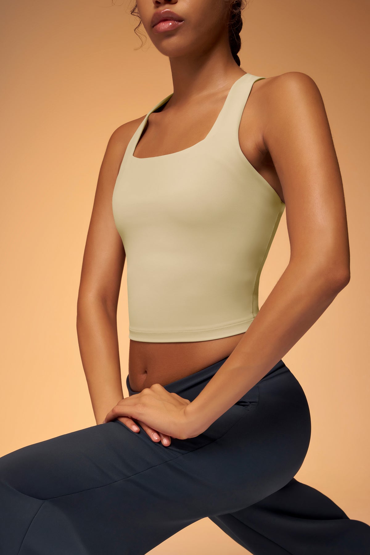 ButterFlow™ Square Neck Longline Bra B/C Cups - Oatmeal Beige