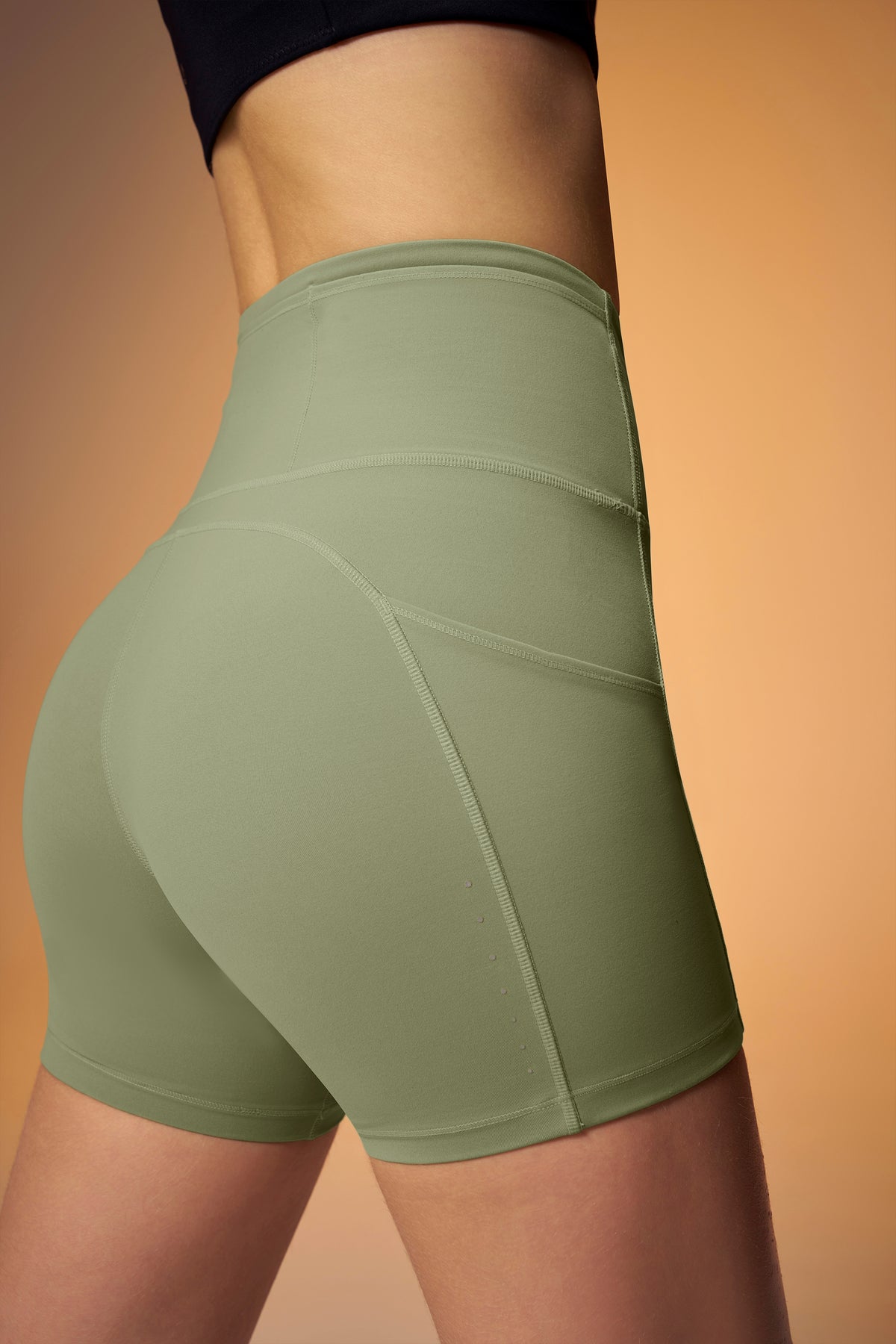 ButterFlow™ Pocket Biker Short 6" - Tea Green